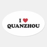 I Heart Quanzhou China Oval Stickers