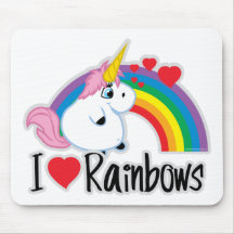 I Heart Rainbows Mouse Pad
