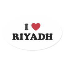 I Heart Riyadh Saudi Arabia Oval Stickers
