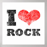 I Heart Rock Distressed Poster posters