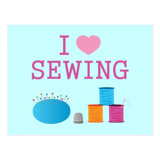 I Heart Sewing Post Cards
