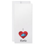 I heart sharks in blue custom rack cards