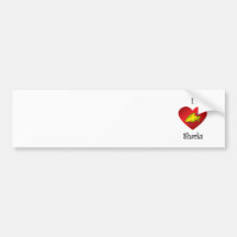 I heart sharks in gold bumper sticker