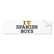 I Heart Spanish Boys Bumper Stickers