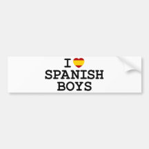 I Heart Spanish Boys Bumper Stickers