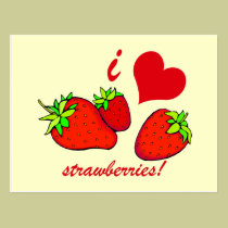 I heart strawberries postcards