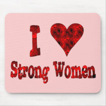 I Heart Strong Women Mouse Pads