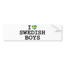 I Heart Swedish Boys Bumper Sticker