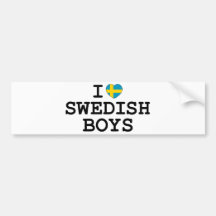 I Heart Swedish Boys Bumper Sticker