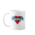 I heart swimming tattoo coffee mugs
