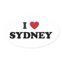I Heart Sydney Australia Oval Sticker