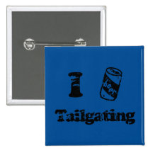 I Heart Tailgating with Beer Can - Any Team Colors Pinback Button