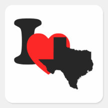 I Heart Texas Square Sticker