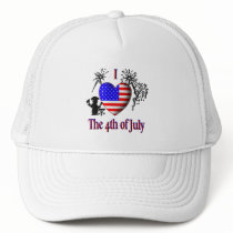 I Heart the 4th of July Mesh Hats