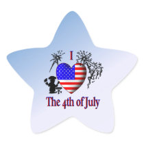 I Heart the 4th of July Stickers