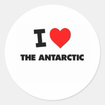 I Heart The Antarctic Round Stickers