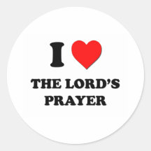 I Heart The Lord'S Prayer Round Sticker
