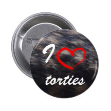 I heart torties cat button