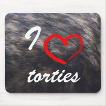 I heart torties cat mousepad