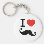 I heart twirly mustache key chains