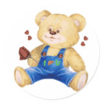 I Heart U Bear Stickers