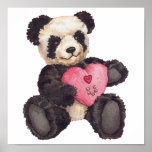 I Heart U Panda Posters