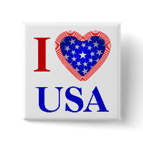 I Heart USA Pin