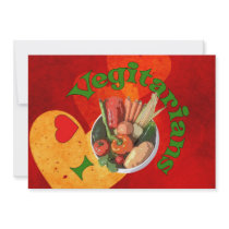 I Heart Vegetarians Personalized Invitation