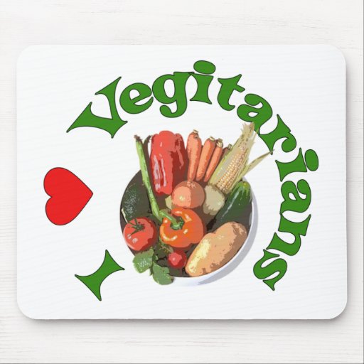 I Heart Vegetarians Mouse Mats