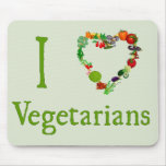 I Heart Vegetarians Mouse Pads