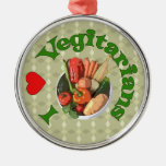 I Heart Vegetarians Ornaments