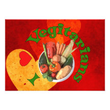 I Heart Vegetarians Personalized Invitation