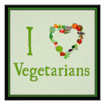 I Heart Vegetarians Personalized Invitations