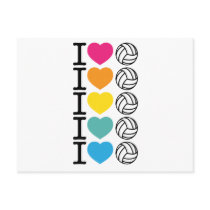 I Heart Volleyball - rainbow Post Cards