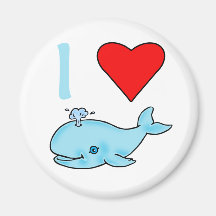 I Heart Whales Products Refrigerator Magnets
