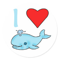 I Heart Whales Products Stickers