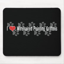 I (heart) Wirehaired Pointing Griffons Mousepad