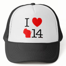 I Heart Wisconsin 14 Trucker Hat