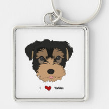 I heart yorkies keychain