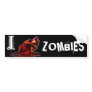 I HEART ZOMBIES - black bumper sticker
