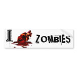 I HEART ZOMBIES - bumper sticker bumper stickers