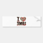 i heart zombies bumper sticker