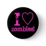 I heart zombies! pinback buttons