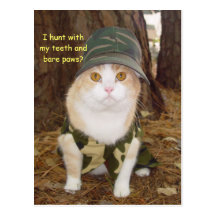 I Hunt with My Teeth & Bare Paws Post Cards