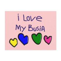 I I Love My Busia (Polish Grandma) Gift Postcard