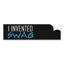 I Invented Swag Lite Blue Bumper Stickers