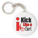 I Kick Like A Girl keychains