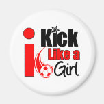 I Kick Like A Girl Refrigerator Magnet