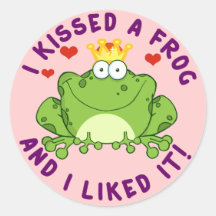 I Kissed a Frog on Valentine's Day Round Stickers