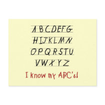 I Know My ABCs Tshirts and Gifts Postcards